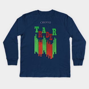 CRYPTO TRADER (CLEAN) / PURPLE Kids Long Sleeve T-Shirt